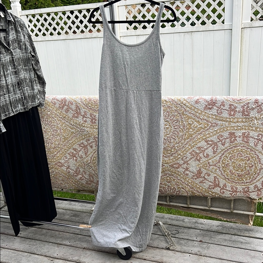 GAP Gray Maxi Sundress Sleeveless Scoop Neck
